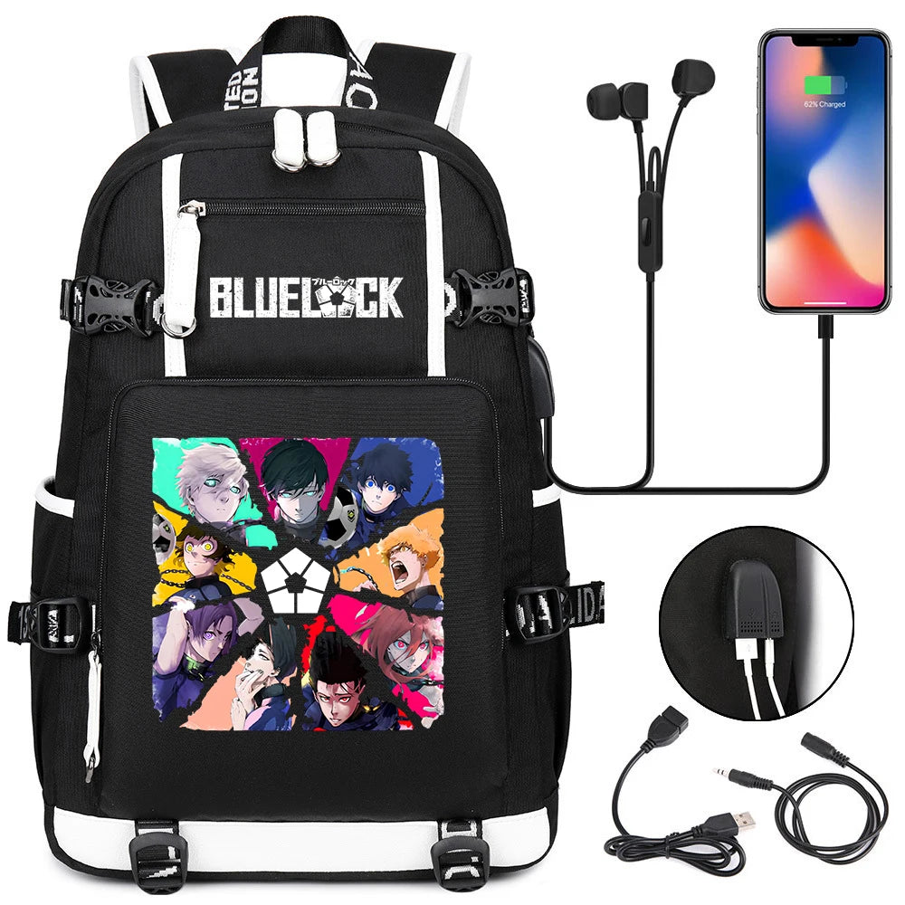 Anime BLUE LOCK Backpacks Teenagers Isagi Yoichi Hyoma Chigiri Meguru Bachira Backpacks Outdoor Sport School Bag