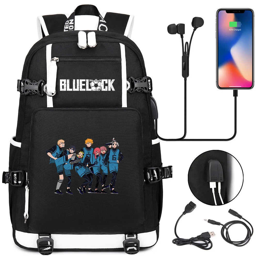 Anime BLUE LOCK Backpacks Teenagers Isagi Yoichi Hyoma Chigiri Meguru Bachira Backpacks Outdoor Sport School Bag