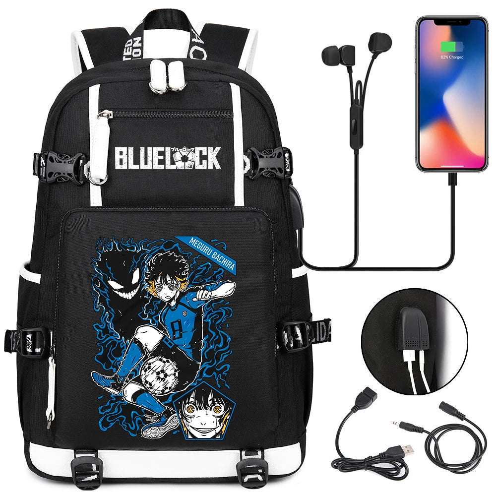 Anime BLUE LOCK Backpacks Teenagers Isagi Yoichi Hyoma Chigiri Meguru Bachira Backpacks Outdoor Sport School Bag