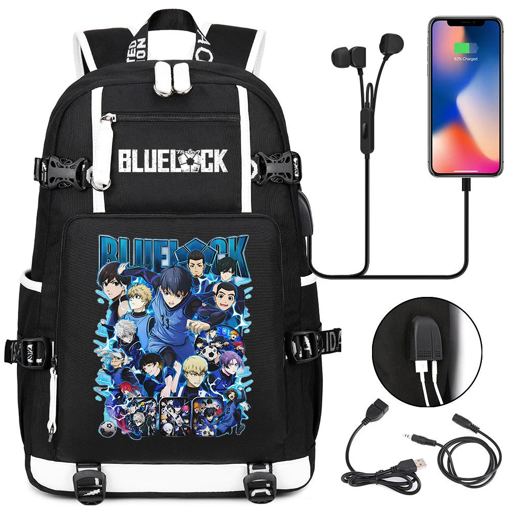 Anime BLUE LOCK Backpacks Teenagers Isagi Yoichi Hyoma Chigiri Meguru Bachira Backpacks Outdoor Sport School Bag