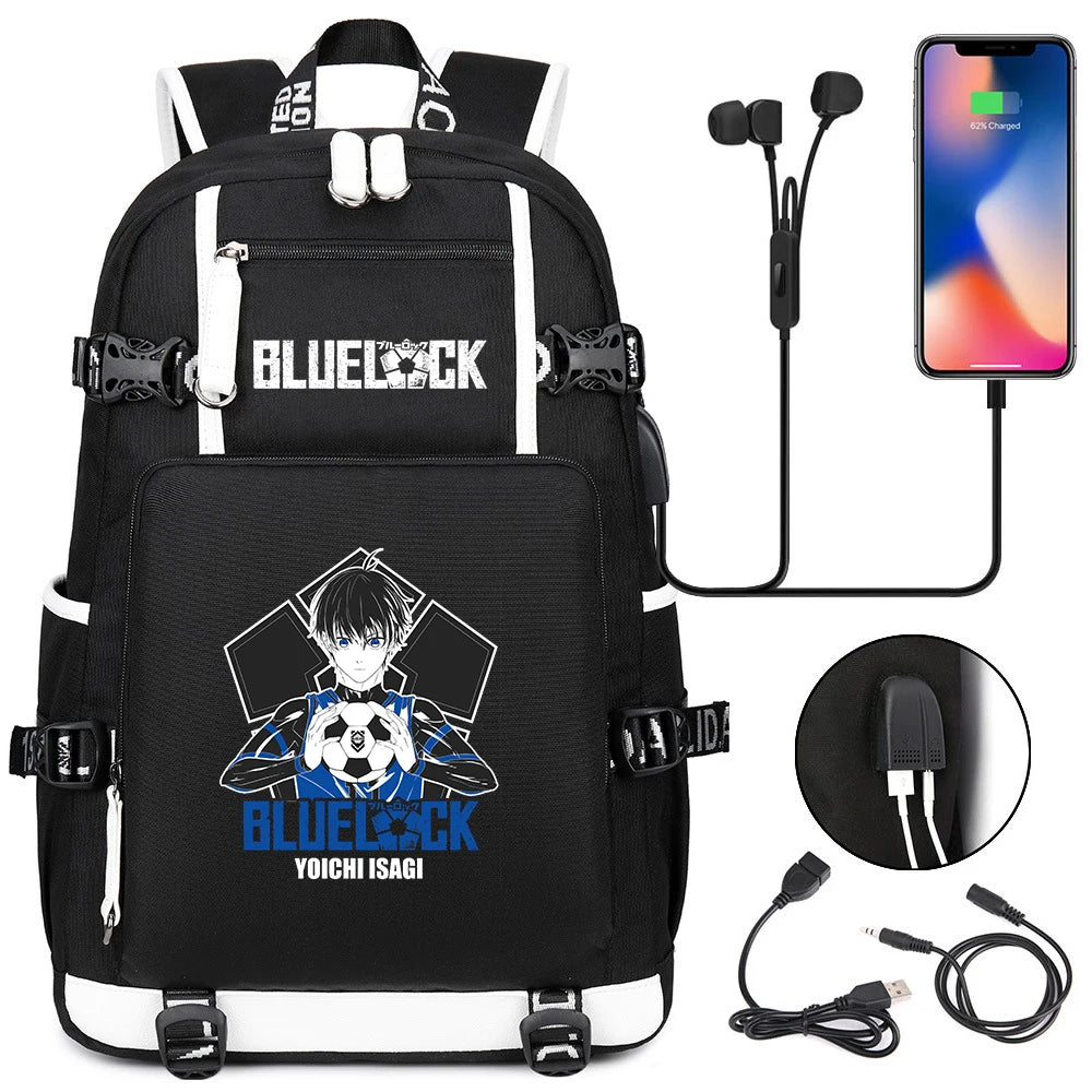 Anime BLUE LOCK Backpacks Teenagers Isagi Yoichi Hyoma Chigiri Meguru Bachira Backpacks Outdoor Sport School Bag