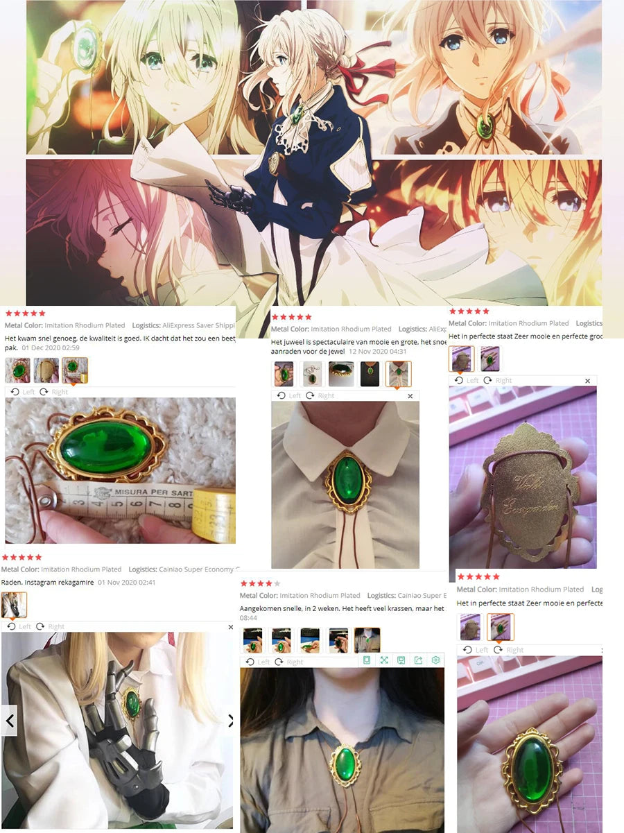 New Anime Violet Evergarden Cosplay Necklace Woman Jewelry Fans Collection Props Girls Gift Pendant Accessories