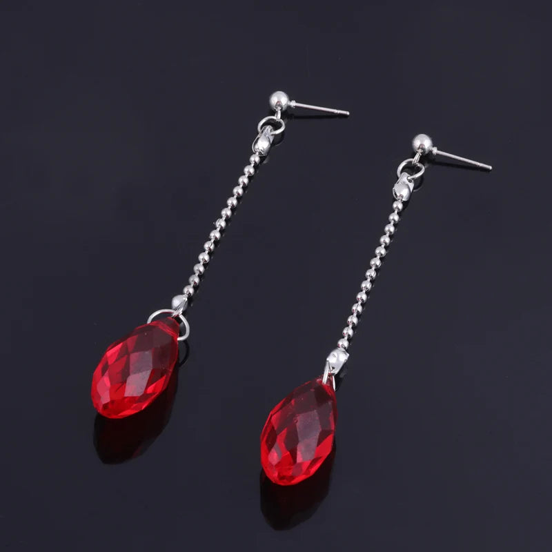 Kurapika Cosplay Ear Clip No Piercing Eardrop Anime Hunter x Hunter Drop Earrings for Women Men Jewelry Gift