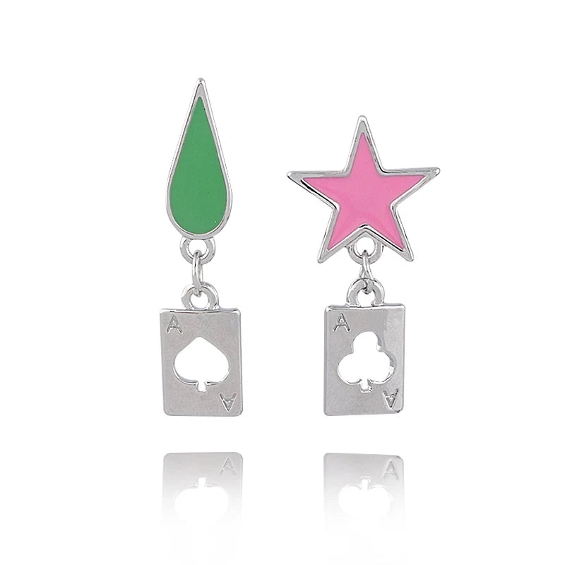 Kurapika Cosplay Ear Clip No Piercing Eardrop Anime Hunter x Hunter Drop Earrings for Women Men Jewelry Gift