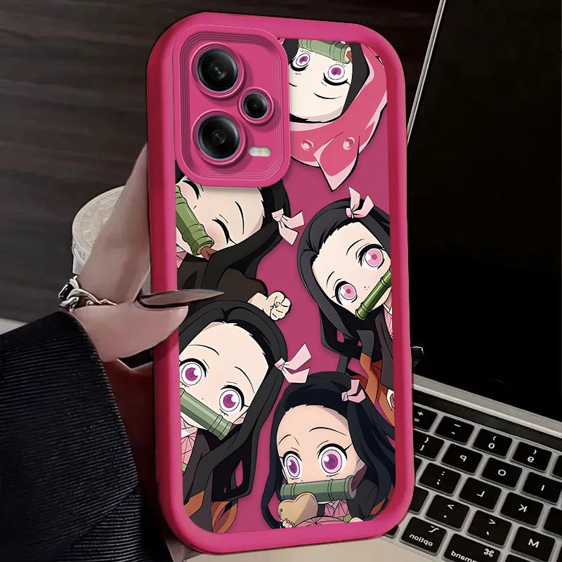 Anime Demon Slayer Case For Xiaomi Redmi Note 13 14 12 11 Pro Plus 5G 14S 12S 11S 10S 10 9 Redmi 14C 13C 12C 12 4G Back Cover