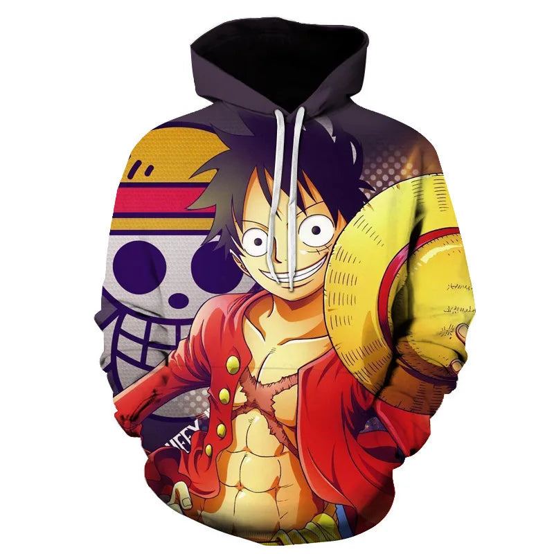 Anime One Piece Luffy Trafalgar D. Water Law Hoodie Cosplay Costume Long Sleeve Sweatshirt Sweater Zip Up Coat Jackets