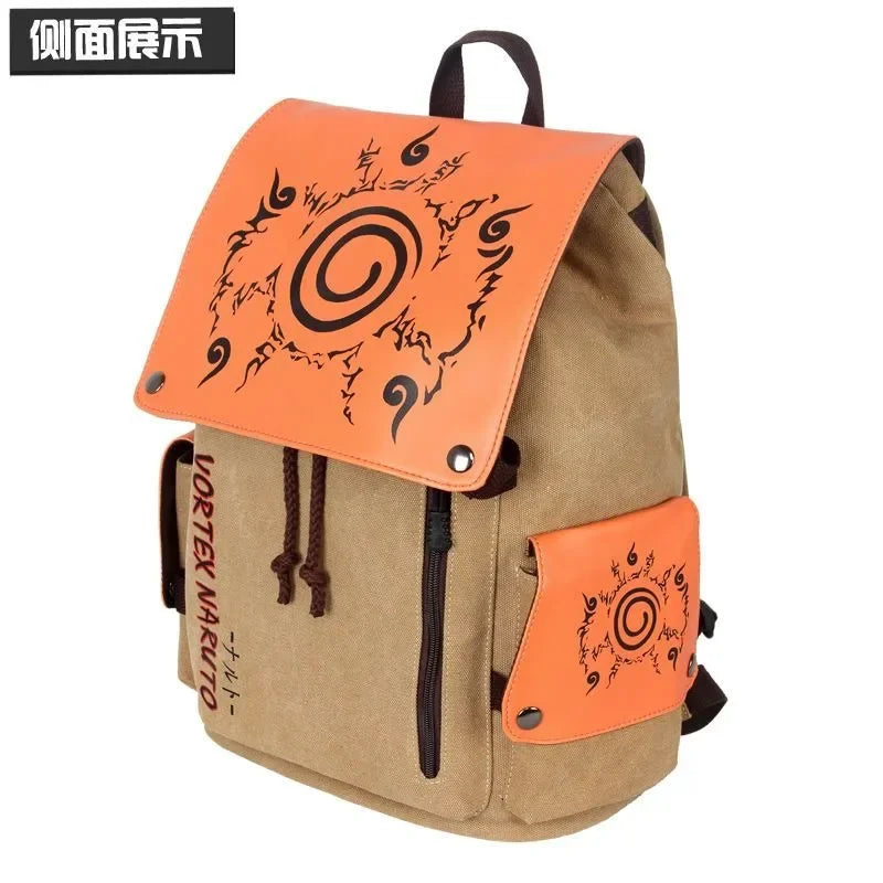 Naruto Creative Animation Peripheral Naruto Canvas Backpack Large Capacity Student School Bag Portable Backpack Gift