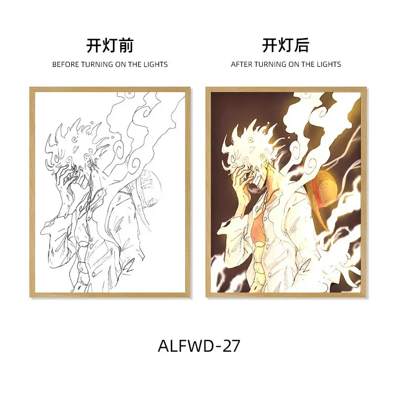 Sun God Nika Luffy Light-Up Frame – One Piece LED Desktop Decor