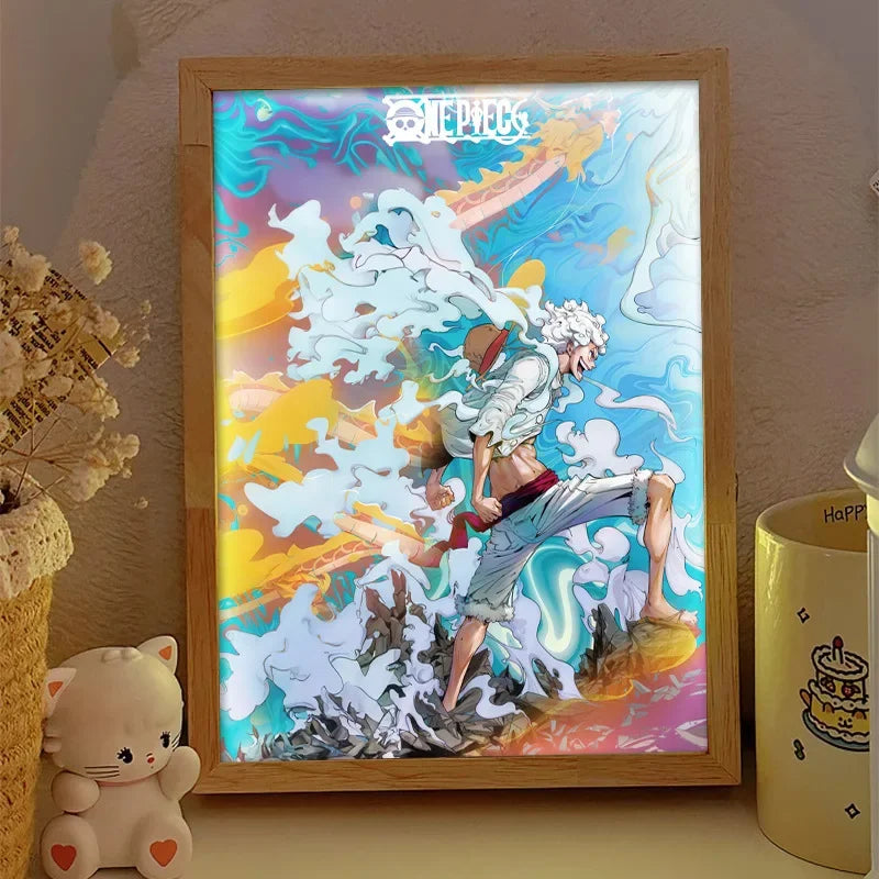 Sun God Nika Luffy Light-Up Frame – One Piece LED Desktop Decor