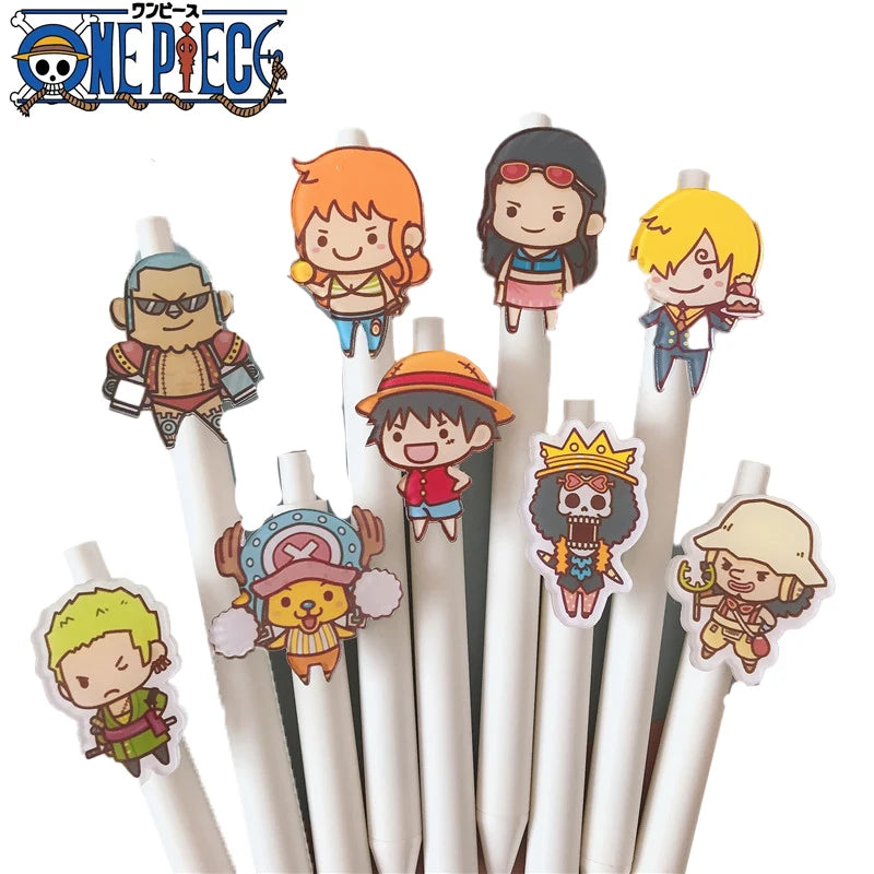 One Piece Neutral Pen Press Bullet Luffy Anime Adventure Black Office Writing Signature Pen Stationery School Supplies
