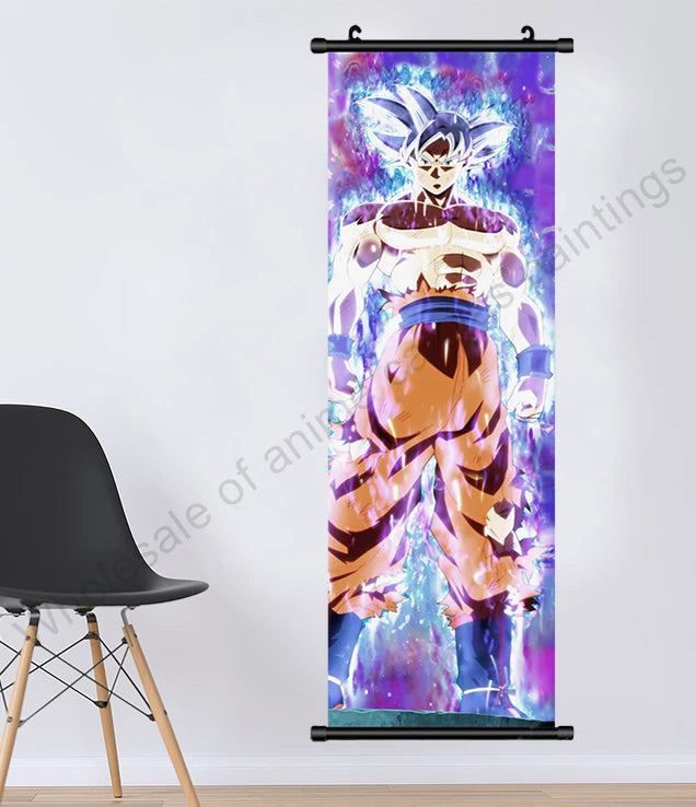 Dragon Ball Z Hanging Canvas Scroll – Goku, Vegeta & Frieza Anime Wall Art