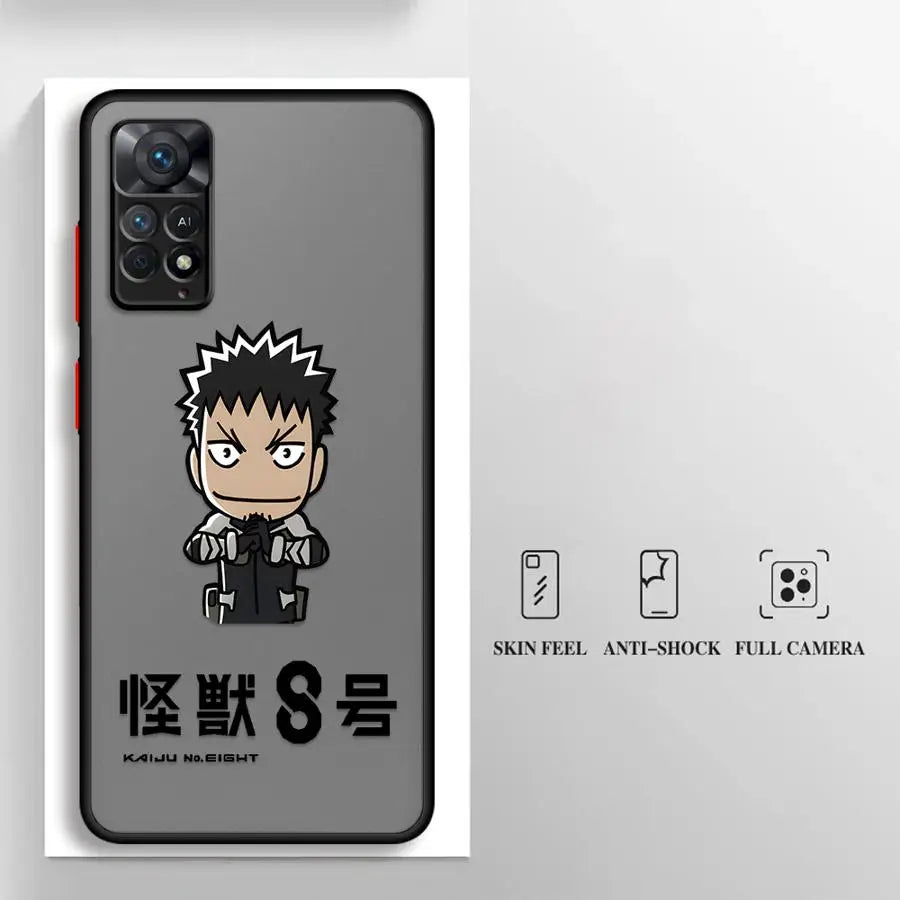 Cute Kaiju No. 8 Matte Phone Case – Xiaomi Redmi Note 8–14 Series