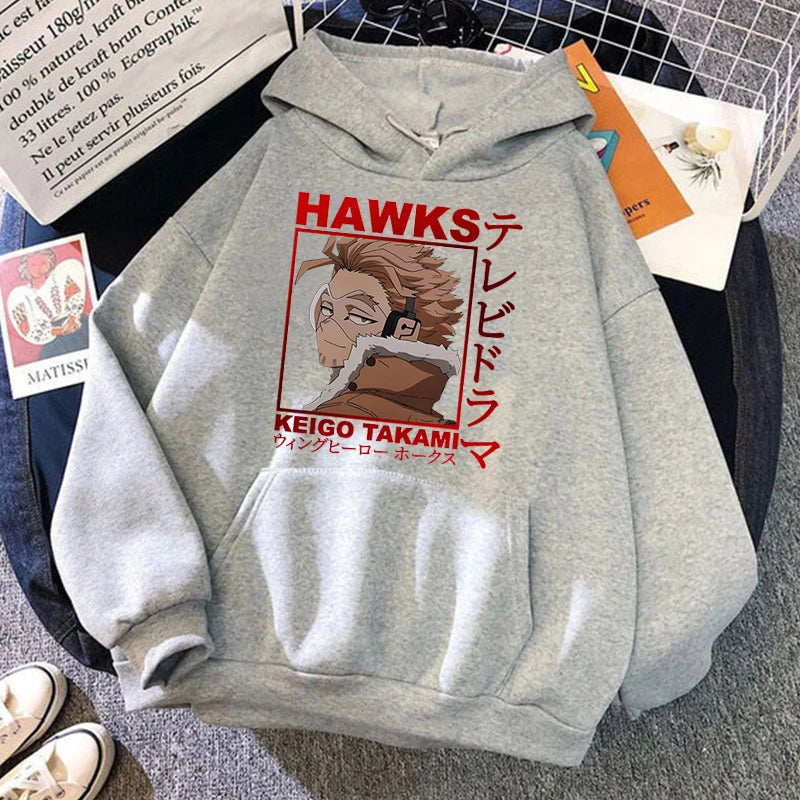 Anime Hawks Printed Hoodies Men/Women Sweatshirts Casual Hoodie Personality Pullover
