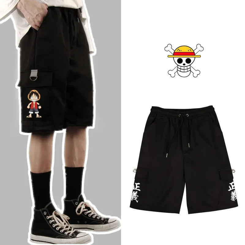ONE PIECE Chopper White Beard Tooling Shorts Sweatpants Anime Two-dimensional Trend Five-point Casual Pants for Men and Women