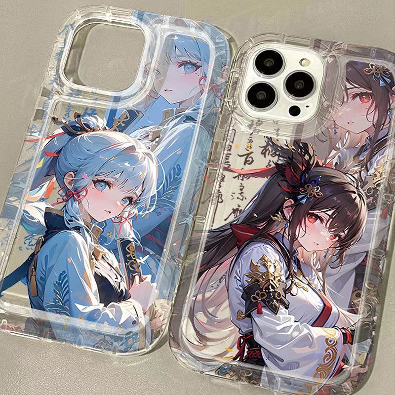 Genshin Impact Kamisato Ayaka Case for iPhone 15 14 13 12 11 Pro Max XR XS X 8 7 6 6S Plus SE 2020 Shockproof Transparent Cover