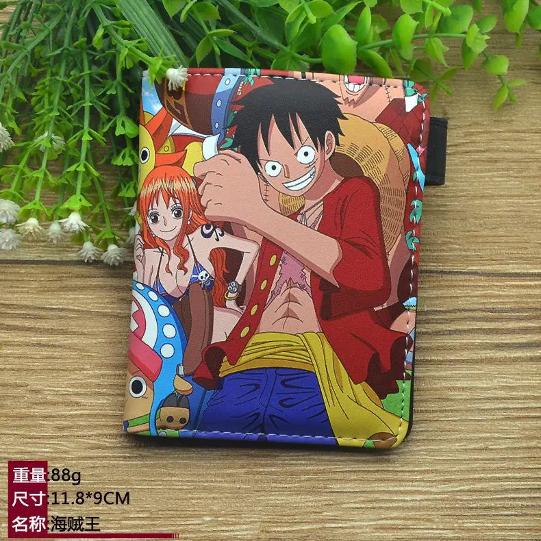 Anime One Piece Figure Wallet Luffy Purse Zoro Ace Bounty Order Skeleton Pattern Pu Kawaii Wallet Card Holder Purse