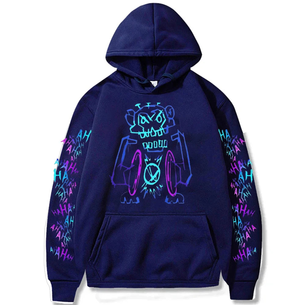 Arcane Jinx Hoodies Hot Anime Monkey Graffiti Sweatshirt Unisex Two Sides Street Sportswear Harajuku Grunge Aesthetic Pullovers