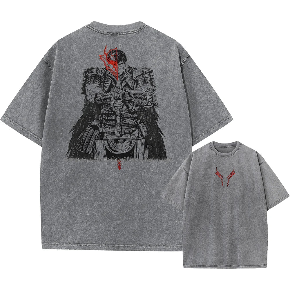 Berserk Anime Vintage Graphic T-Shirt – Harajuku Cotton Tee for Men & Women