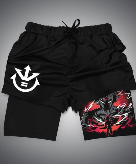 New Dragon Ball Son Goku Shorts Anime Men Double Layer Sports Short Pants Sportswear Jogger Breathable Beach Pants