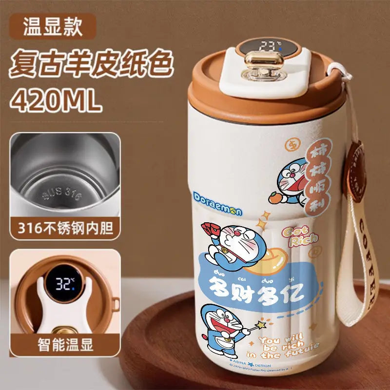 Doraemon Cartoon Thermos Mug – Cute Stainless Steel Coffee Cup for Home, Office & Travel
