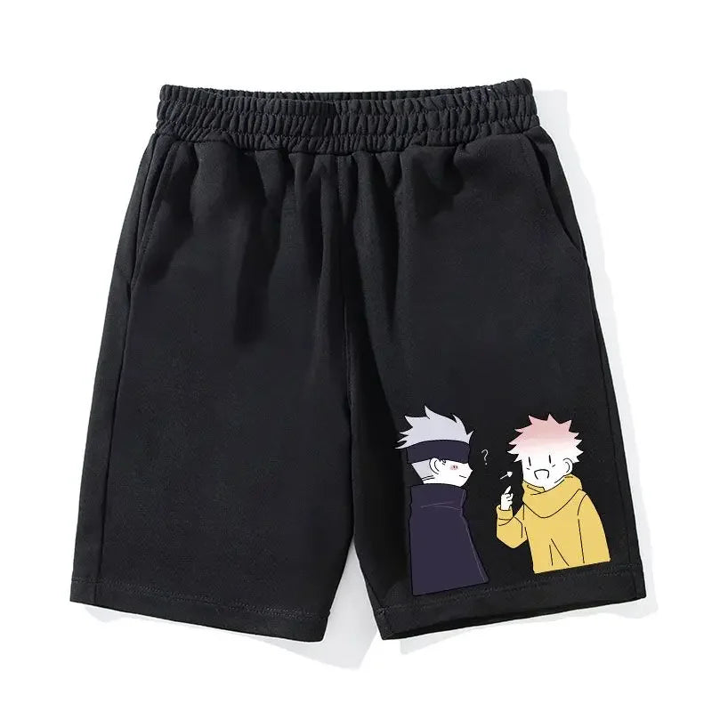 Anime Jujutsu Kaisen Workout Gym Shorts for Men Quick Dry Breathable Casual Athletic Shorts with Pockets Summer Running Short