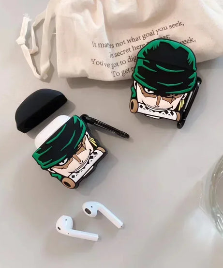 Kawaii ONE PIECE Cover for Apple AirPods 1 2 3 Case for AirPods Pro Case Creative Roronoa Zoro Earphone Case Accessories