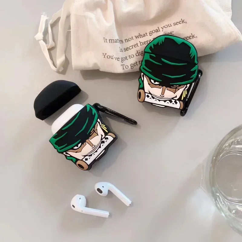 Kawaii ONE PIECE Cover for Apple AirPods 1 2 3 Case for AirPods Pro Case Creative Roronoa Zoro Earphone Case Accessories