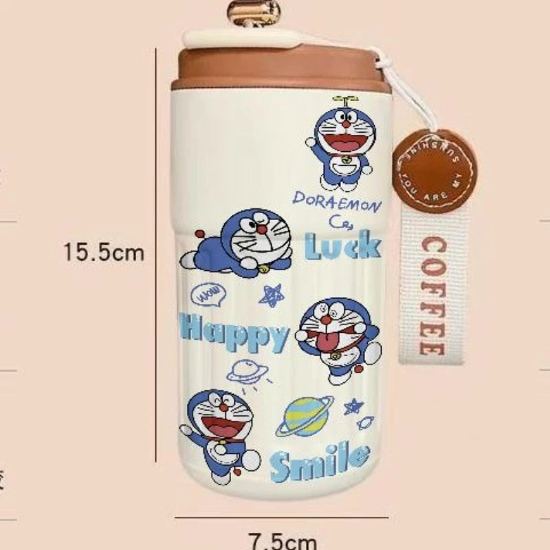 Doraemon Cartoon Thermos Mug – Cute Stainless Steel Coffee Cup for Home, Office & Travel
