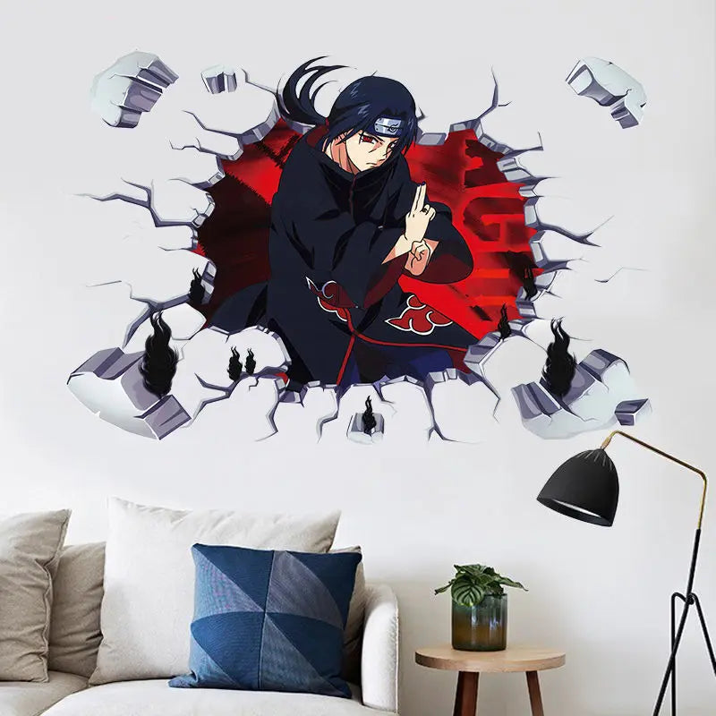 Naruto 3D Stereoscopic Wall Sticker Personality Naruto Student Dormitory Poster Wallpaper Self Adhesive Interior Decoration