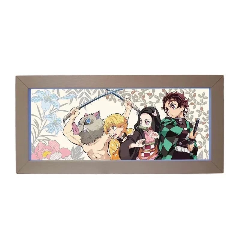 19.8cm/7.8in Demon Slayer LED Night 3D Box Light Anime Peripherals Table Lamp Figure Bedroom Ornament Funny Gifts Toy Decoration