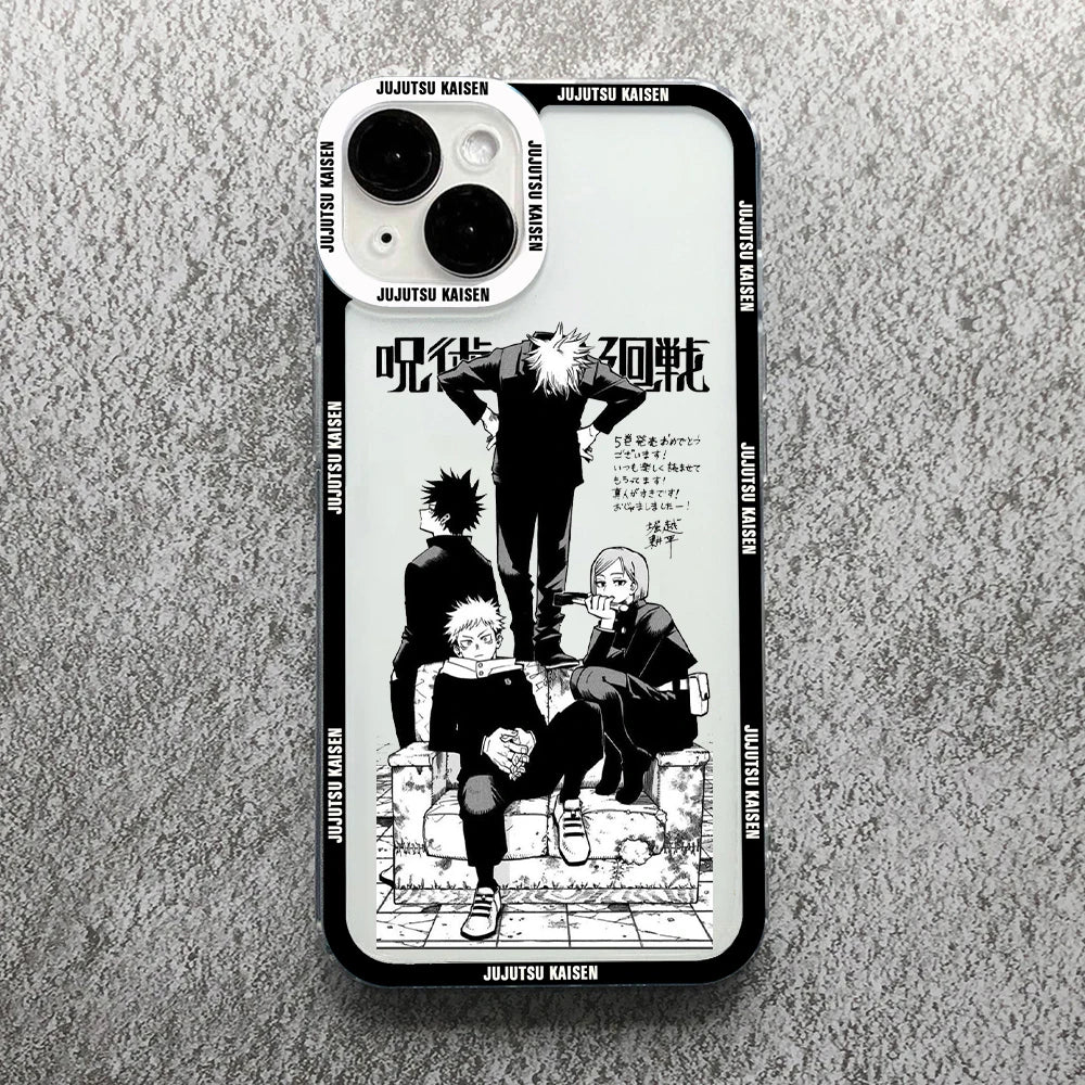 Gojo Satoru Clear Soft Case – Jujutsu Kaisen iPhone 11–16 Pro Max & Plus