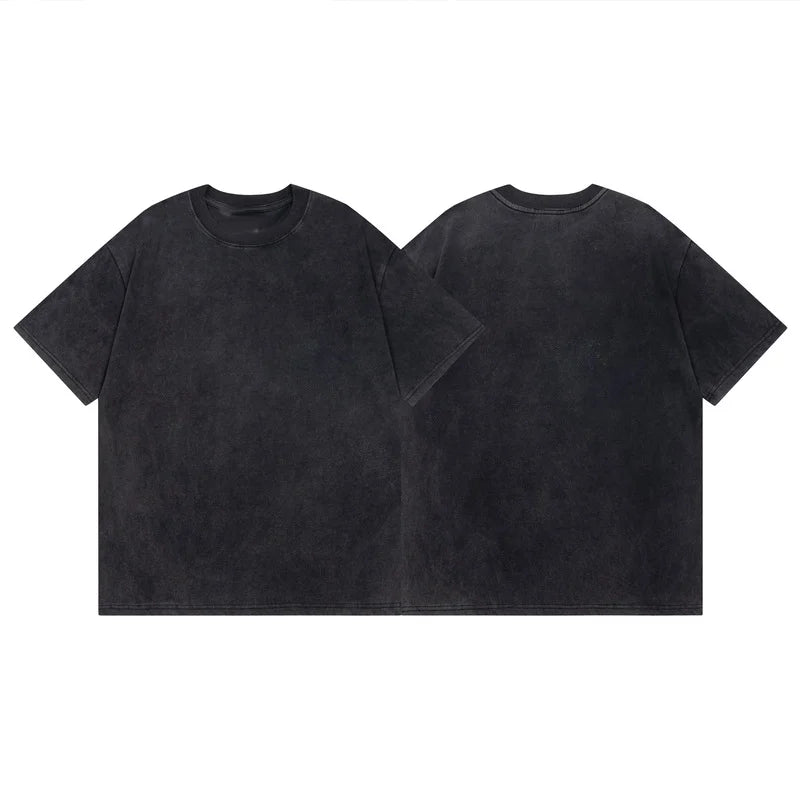 One Piece Anime Print Washed T-shirt Men Hip Hop Streetwear Oversized Women Short Sleeved Graphic Tee Summer Harajuku Casual Top