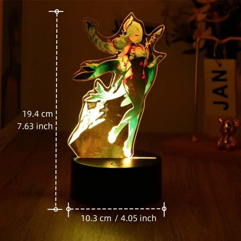 Genshin Impact 3D Lamp Anime LED Night Light Decorative Smart Touch dreamcast for Bedroom Home Decoration Valentine's Day Gift