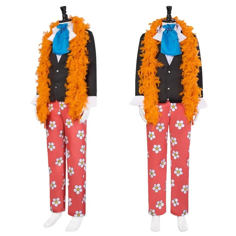 One Piece Brook Cosplay Costume Full Set - Soul King Skeleton Suit with Anime Halloween Party Uniform for Men Women holiday gift