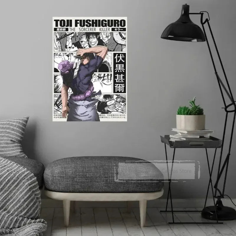 Popular Anime Posters Vagabond Jujutsu Kaisen Artwork Home Decor Minimalist Aesthetic Art Gift for Fan Canvas Painting