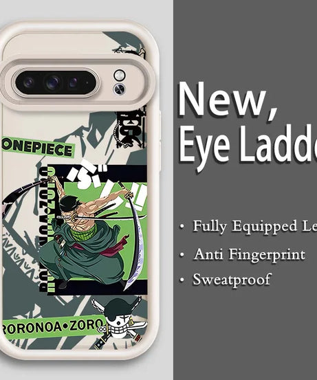 Anime Zoro One Piece Luffy Art Phone Case For Google Pixel 9 8A 8 7 7A Pro XL 5G Eye Ladder Soft TPU Shockproof Cover