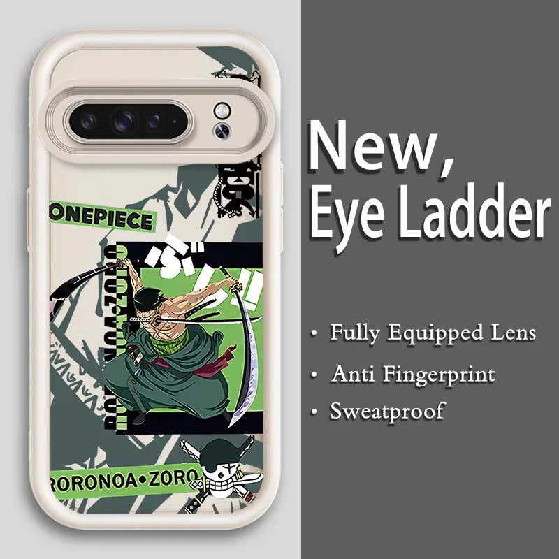 Anime Zoro One Piece Luffy Art Phone Case For Google Pixel 9 8A 8 7 7A Pro XL 5G Eye Ladder Soft TPU Shockproof Cover