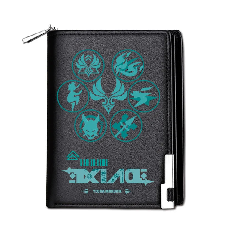 Genshin Impact Mondstadt Anime Peripheral New Zipper PU Wallet Handsome Personality Boy Print Coin Purse Short Card Pack Holiday