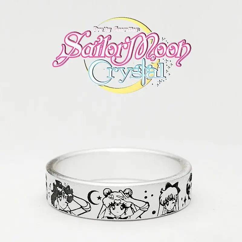 Sailor Moon Action anime cartoon peripheral silver ring Kawaii Moon Hare Shui Bingyue decoration cute girl heart girlfriend gift