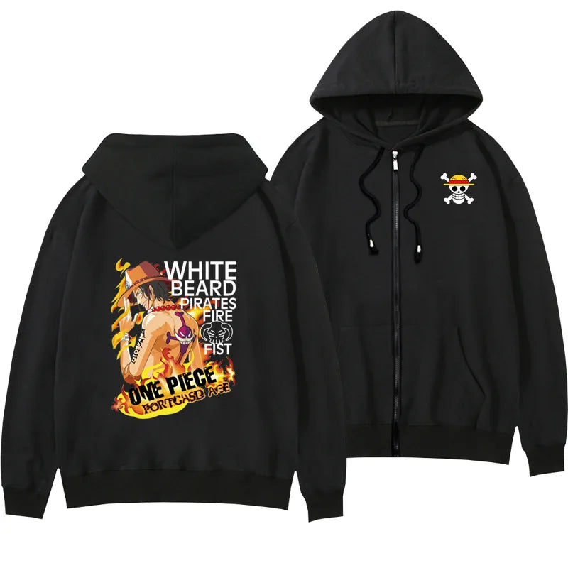 One Piece Anime Women Zip Up Hoodie Jacket Spring Autumn 2New Fashion Mens Sweatshirt Couple Promozed Clothes Coats