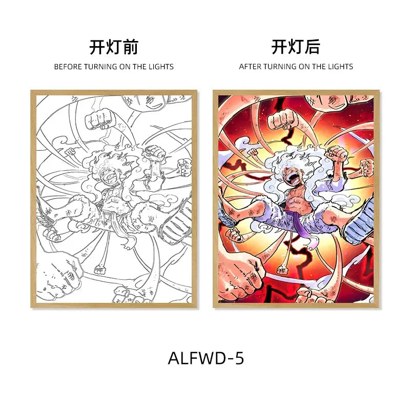 Sun God Nika Luffy Light-Up Frame – One Piece LED Desktop Decor