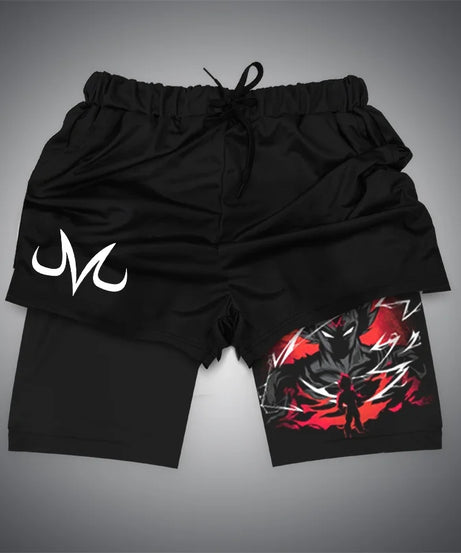 New Dragon Ball Son Goku Shorts Anime Men Double Layer Sports Short Pants Sportswear Jogger Breathable Beach Pants