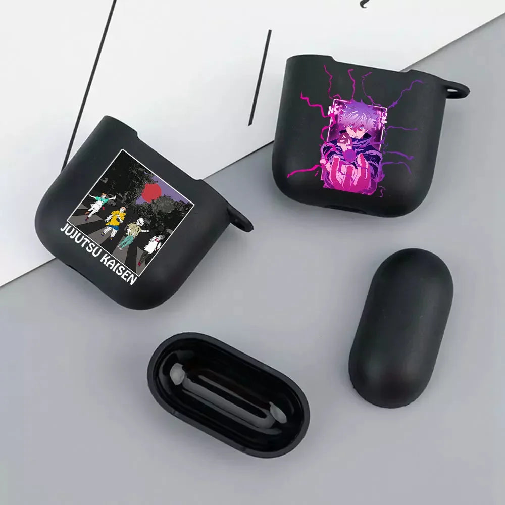 Anime Jujutsu Kaisen Case for Airpods 3 2 1 Pro Silicone Bluetooth Headphone Cover Gojo Satoru Air Pod Earphone Box Black Coque