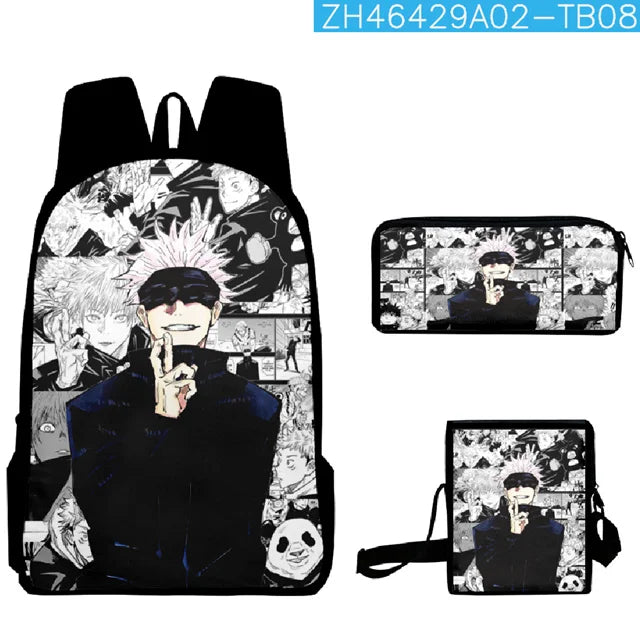 Anime Satoru Gojo School Backpack Laptop Backpack Boys Girls Teens School Bag Travel Bag Mochila Shoulder Bag