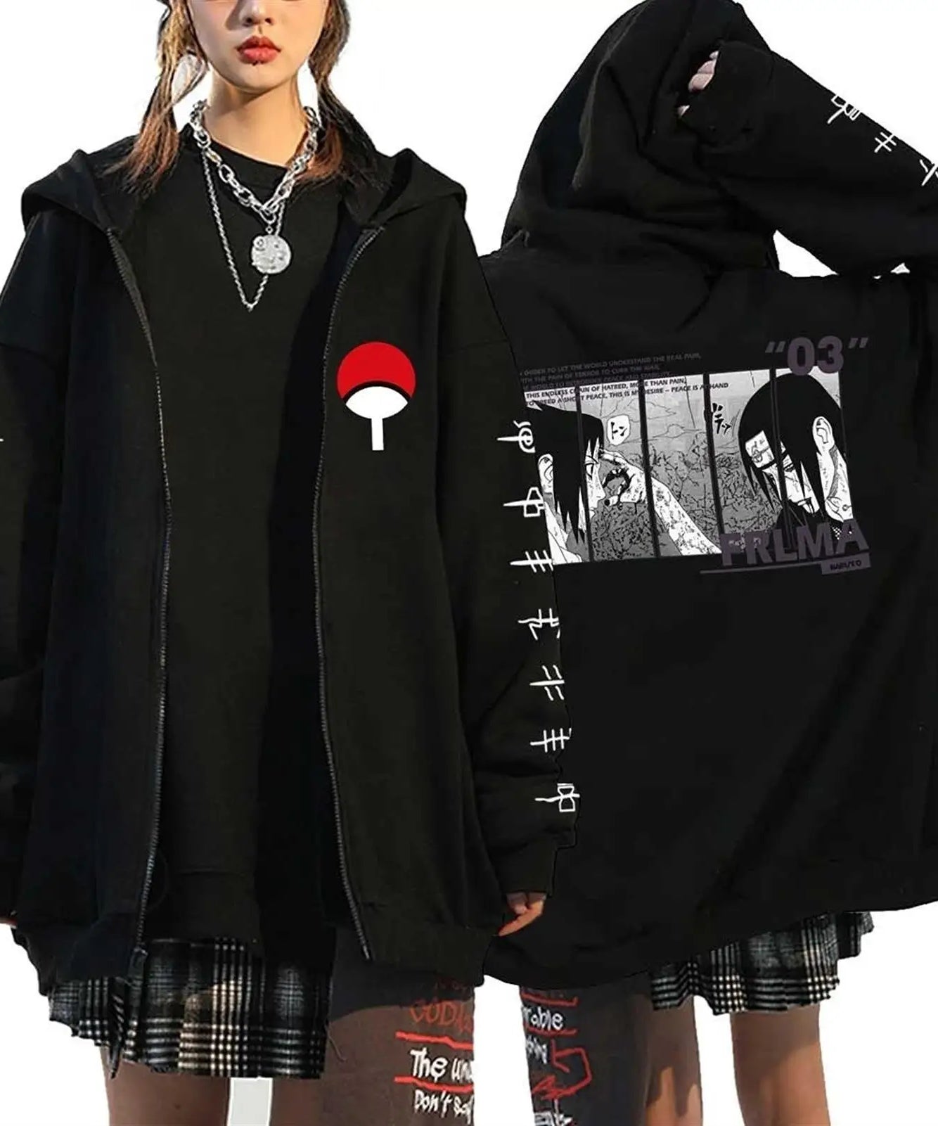 Autumn Zip Up Jacket Anime Naruto Figures Sweatshirt Men Women Plus Size Casual Clothing Harajuku Coat Halloween Gifts