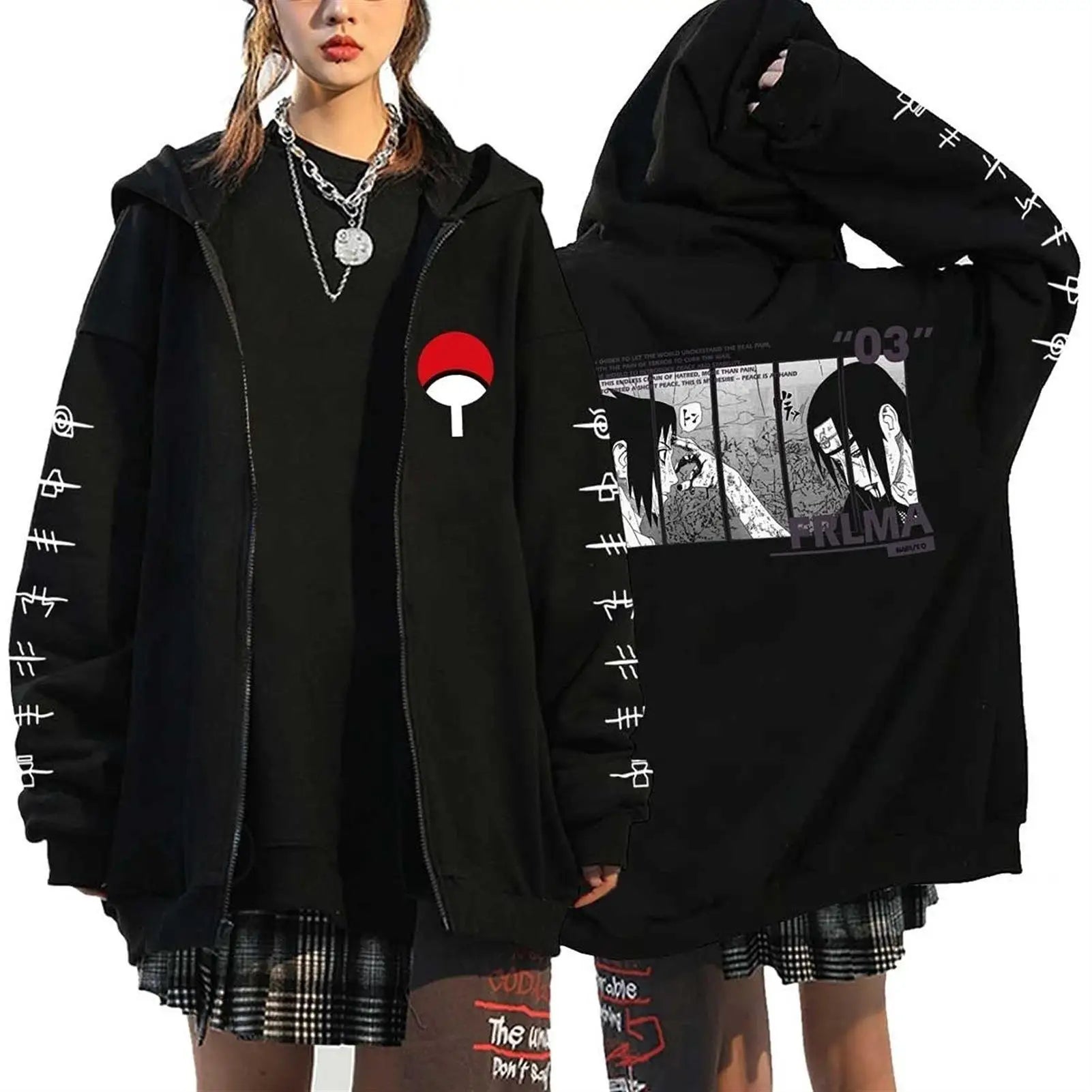 Autumn Zip Up Jacket Anime Naruto Figures Sweatshirt Men Women Plus Size Casual Clothing Harajuku Coat Halloween Gifts