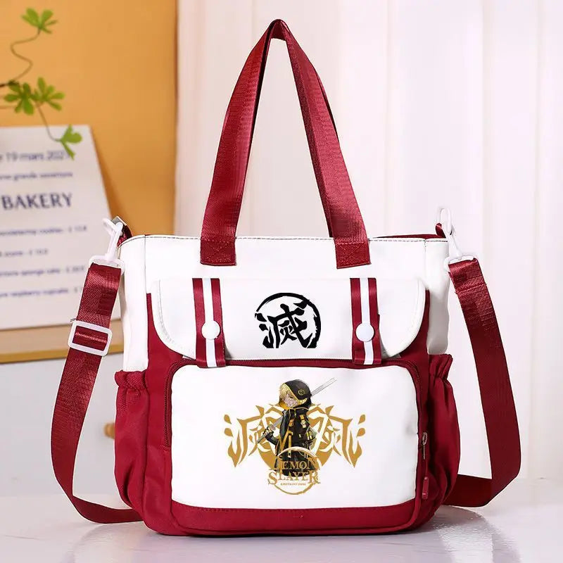Anime Demon Slayer Kamado Tanjirou New Shoulderbag Men Women Crossbody Bags Student Fashion Large Capacity Handbag Holiday Gifts