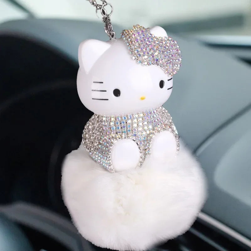 Hello Kitty Car Pendant Decoration Hanging Cat Ornament Automobile Rear View Mirror Accessories Gift Car Accessories
