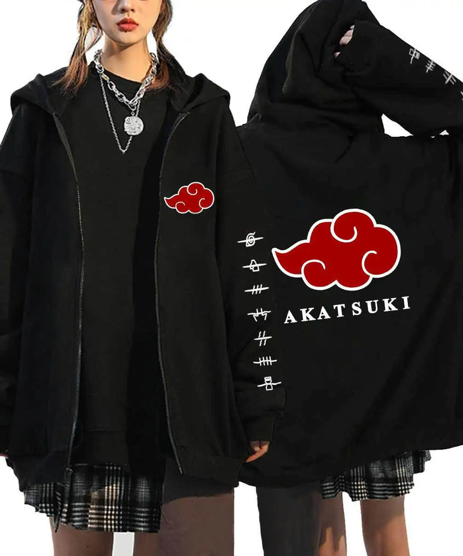 Autumn Zip Up Jacket Anime Naruto Figures Sweatshirt Men Women Plus Size Casual Clothing Harajuku Coat Halloween Gifts