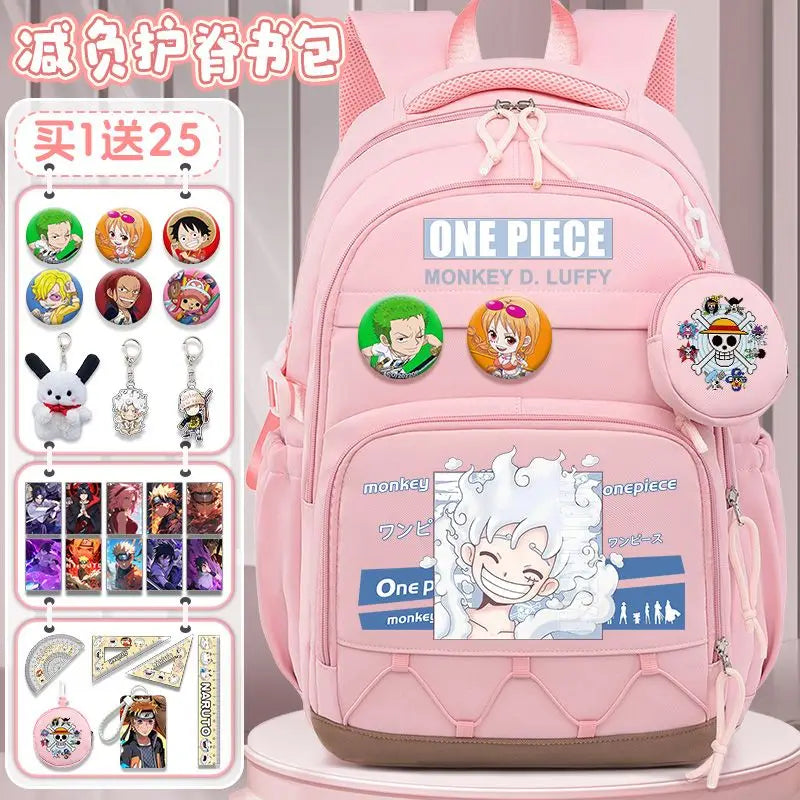 One Piece Luffy Backpack – Large Canvas School & Travel Bag